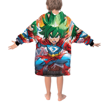 Kids Blanket Hoodie Superhero Hero Comics Cartoon