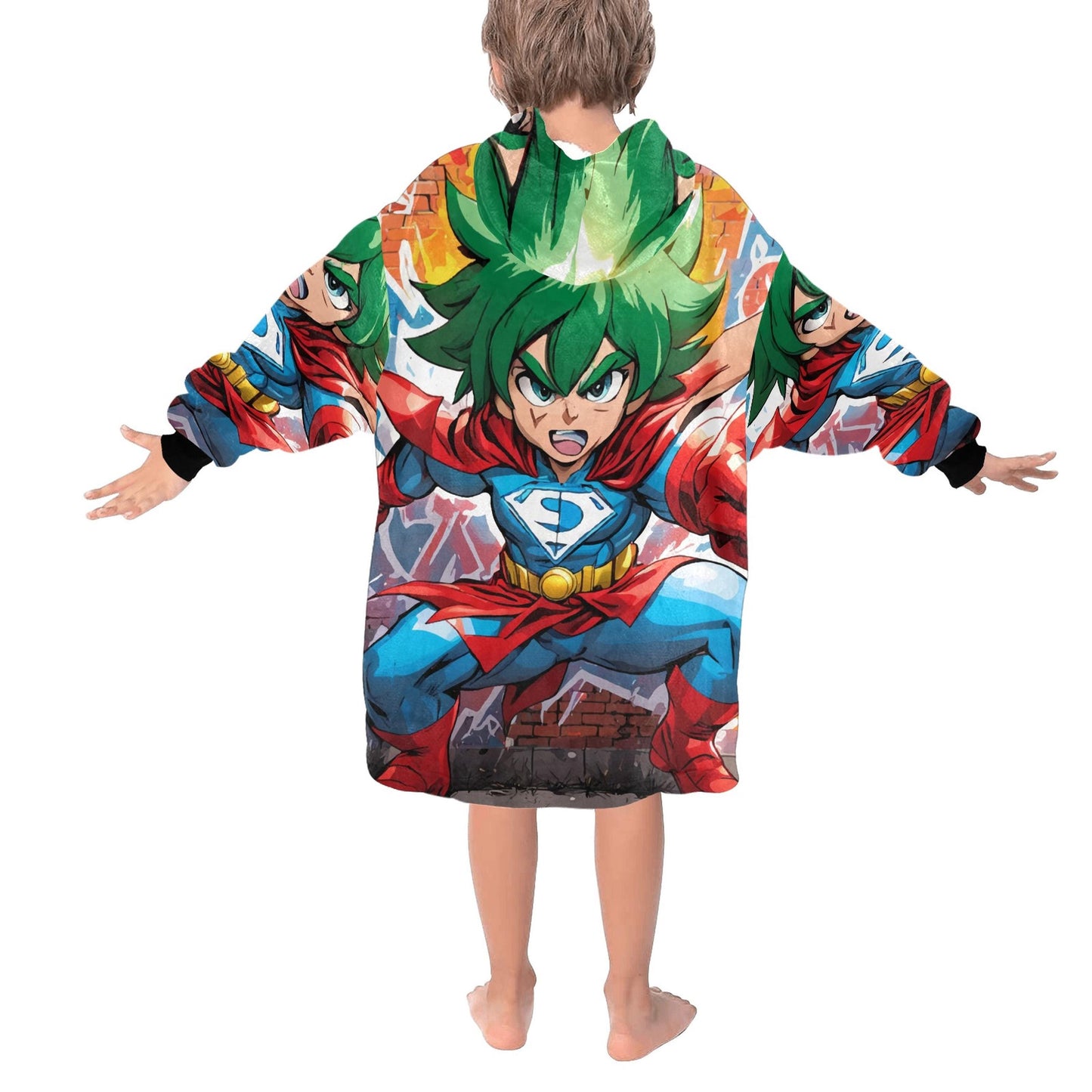 Kids Blanket Hoodie Superhero Hero Comics Cartoon