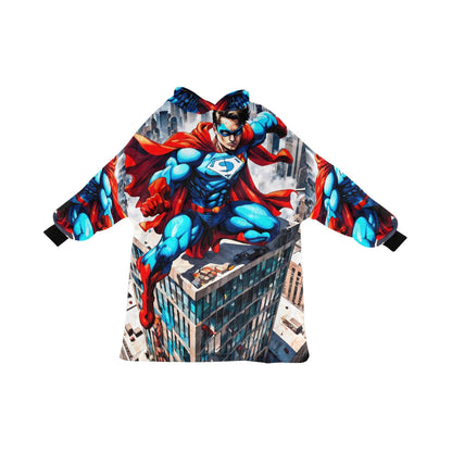 Kids Blanket Hoodie Superhero Hero Comics Cartoon Art