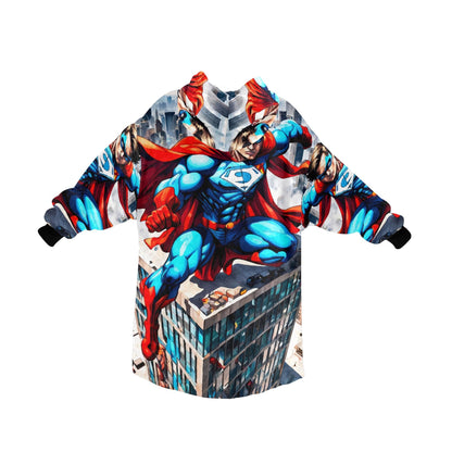 Kids Blanket Hoodie Superhero Hero Comics Cartoon Art
