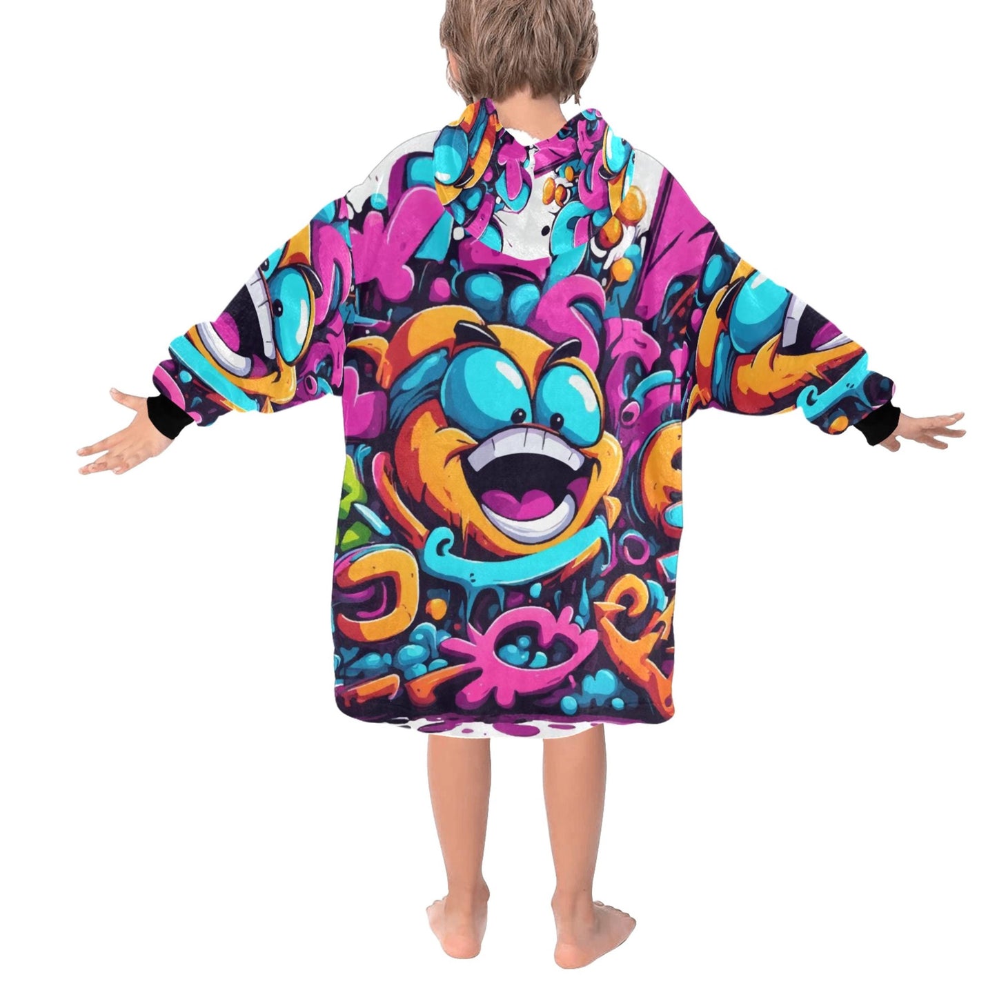 Kids Blanket Hoodie Cartoon Comics Art Graffiti Emoji