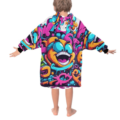 Kids Blanket Hoodie Cartoon Comics Art Graffiti Emoji