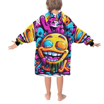 Kids Blanket Hoodie Comics Art Graffiti Emoji Cartoon