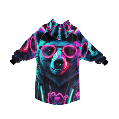 Kids Blanket Hoodie Gangsta Bear Gangster