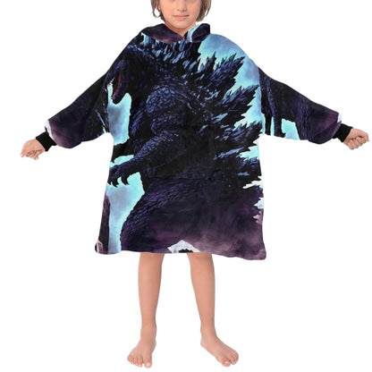 Kids Blanket Hoodie Godzilla Kaiju Gojira Japam Monster Retro