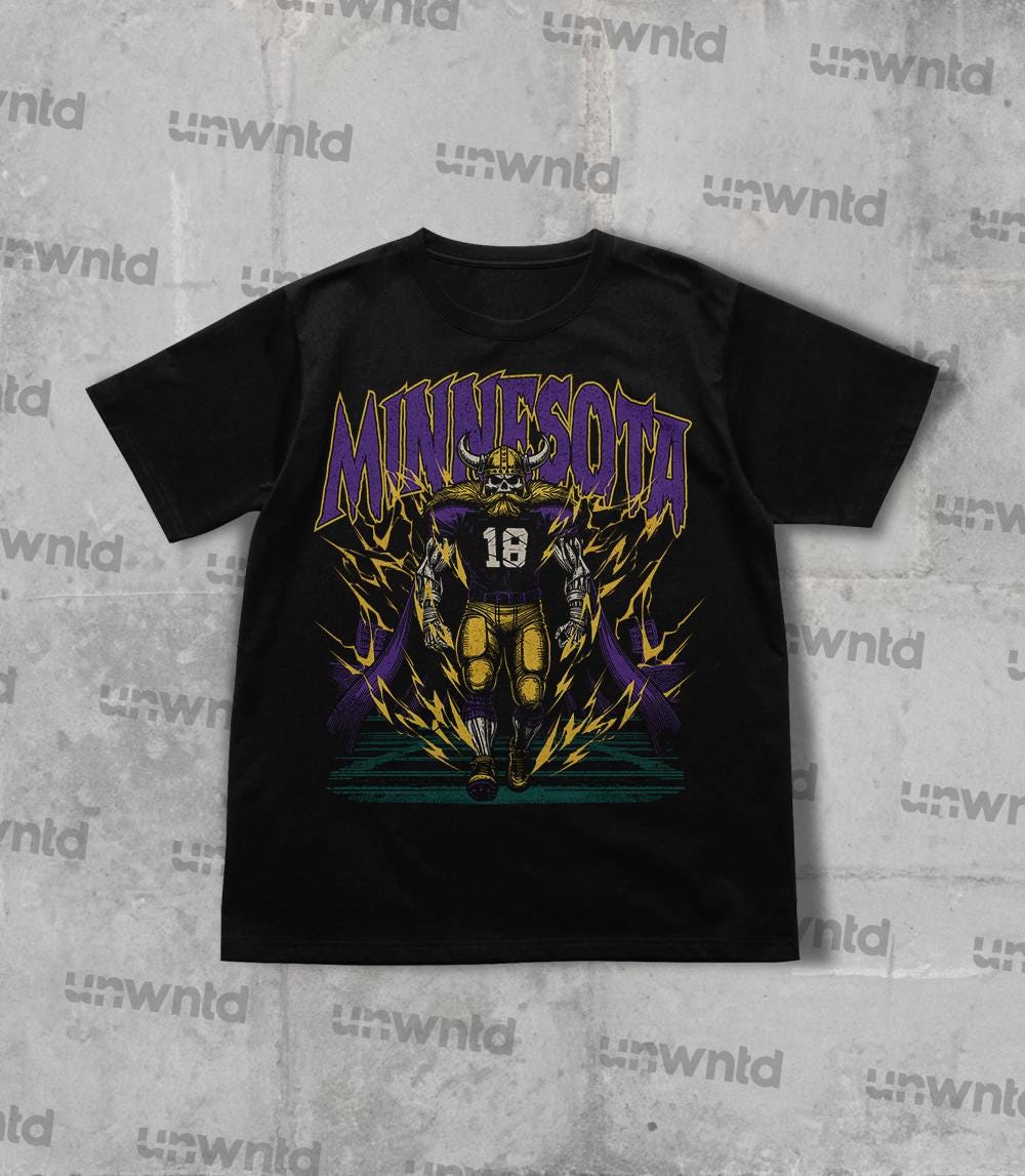 Minnesota Football Shirt - Graphic Tees - Skeleton Shirt - Merch Tee - Gift Shirt - Bootleg Shirt - Vintage - Skeleton Football Shirt