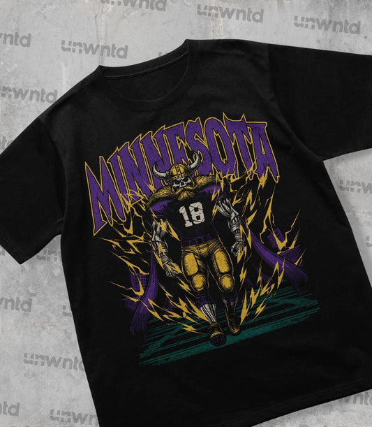 Minnesota Football Shirt - Graphic Tees - Skeleton Shirt - Merch Tee - Gift Shirt - Bootleg Shirt - Vintage - Skeleton Football Shirt