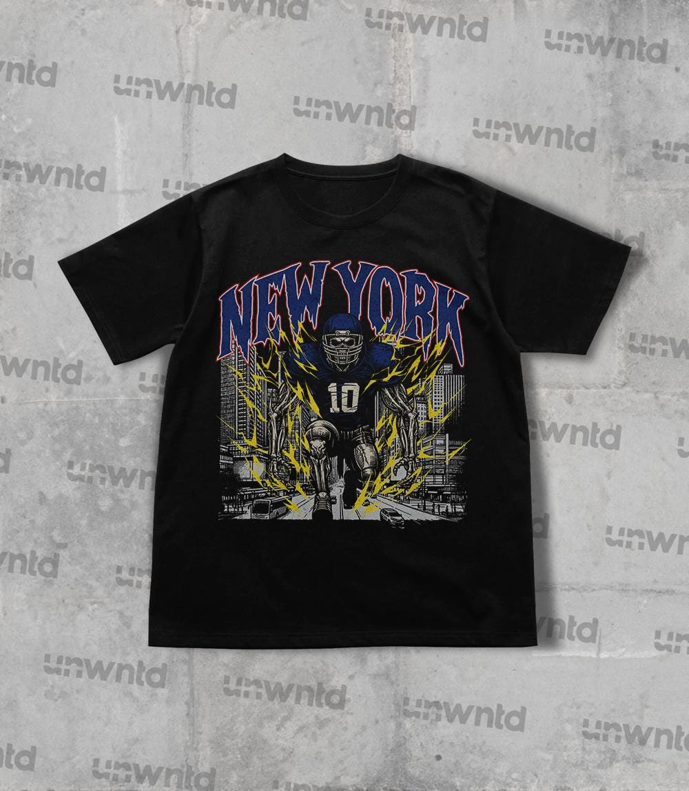 New York Football Shirt - Graphic Tees - Skeleton Shirt - Merch Tee - Gift Shirt - Bootleg Shirt - Vintage - Skeleton Shirt - Giants
