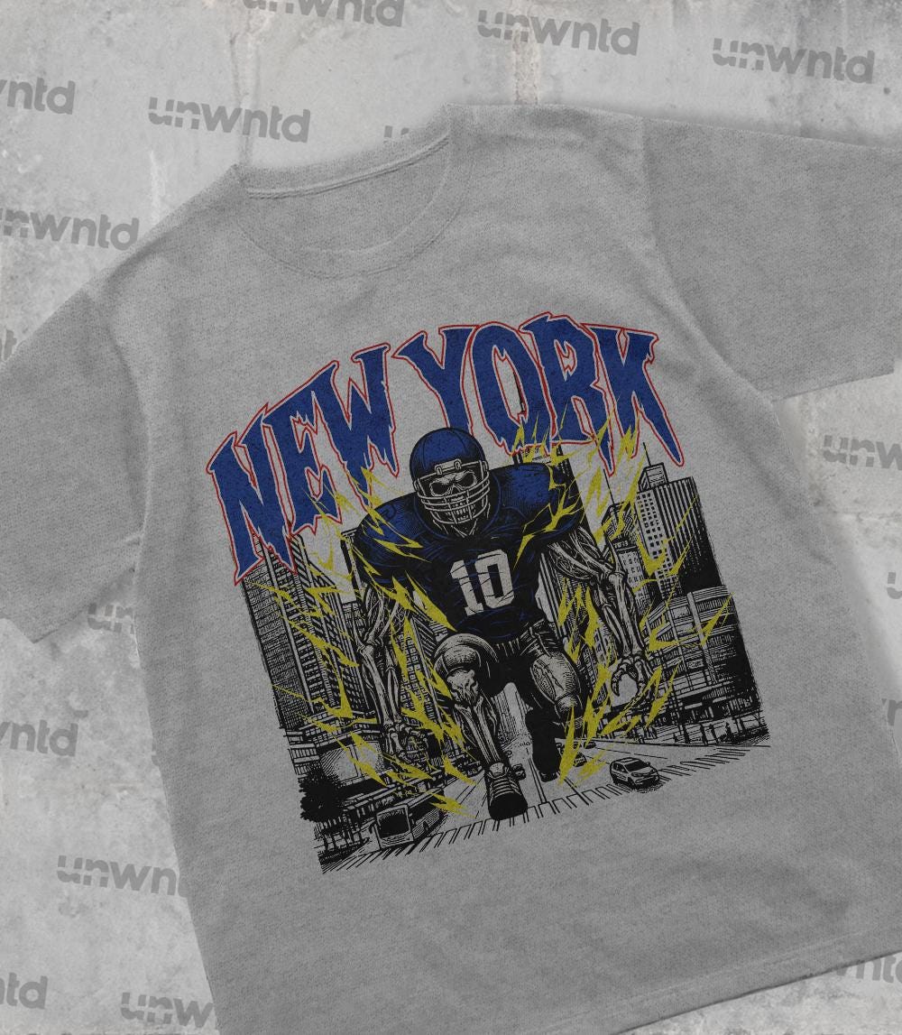 New York Football Shirt - Graphic Tees - Skeleton Shirt - Merch Tee - Gift Shirt - Bootleg Shirt - Vintage - Skeleton Shirt - Giants