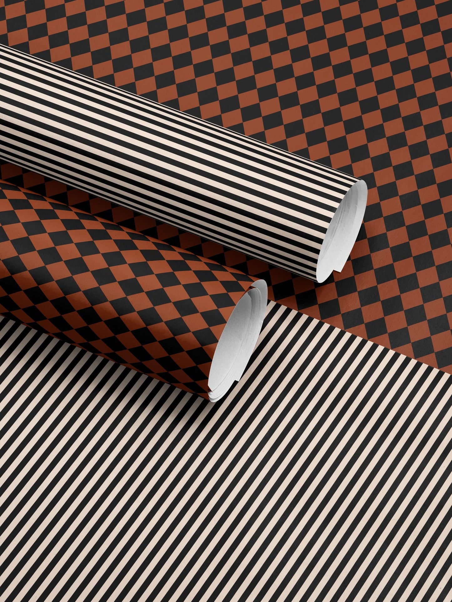Halloween Wrapping Paper Fall Gift Wrap Orange and Black Paper Harlequin Design October Birthday Gift Wrap Roll Autumn Wrapping Paper Print