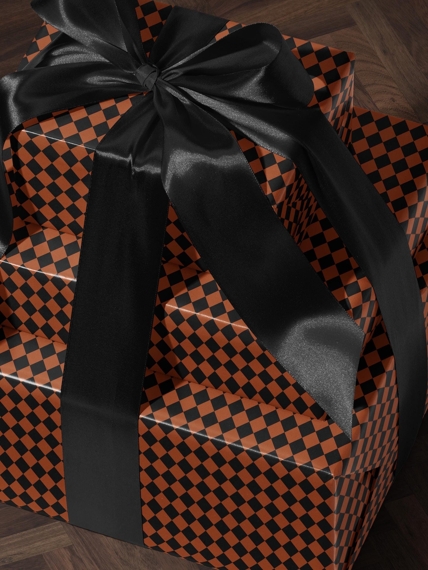Halloween Wrapping Paper Fall Gift Wrap Orange and Black Paper Harlequin Design October Birthday Gift Wrap Roll Autumn Wrapping Paper Print