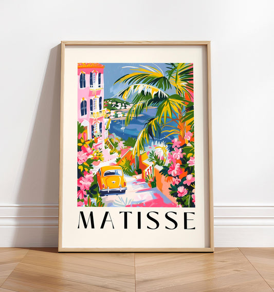 Matisse Style Italy Art Print: Pink Beachy Summer Decor