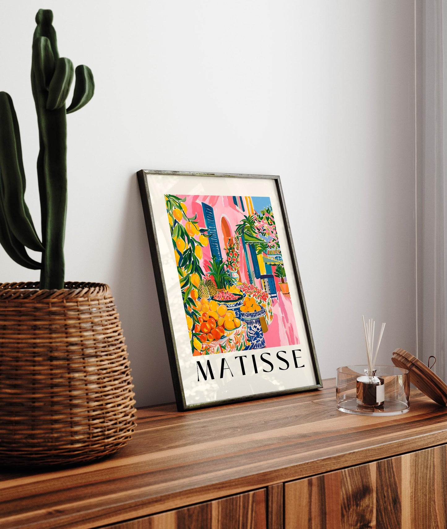 Dopamine decor, Spanish wall art, Framers market poster, Fruit art, Matisse print