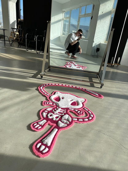 Skeleton tufted rug,3d skull rug, handmade tufted custom rug, living room decor rug, bedroom carpet, area carpet