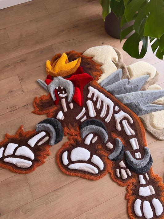 Skeleton tufted rug,3d skull rug, handmade tufted custom rug, living room decor rug, bedroom carpet, area carpet