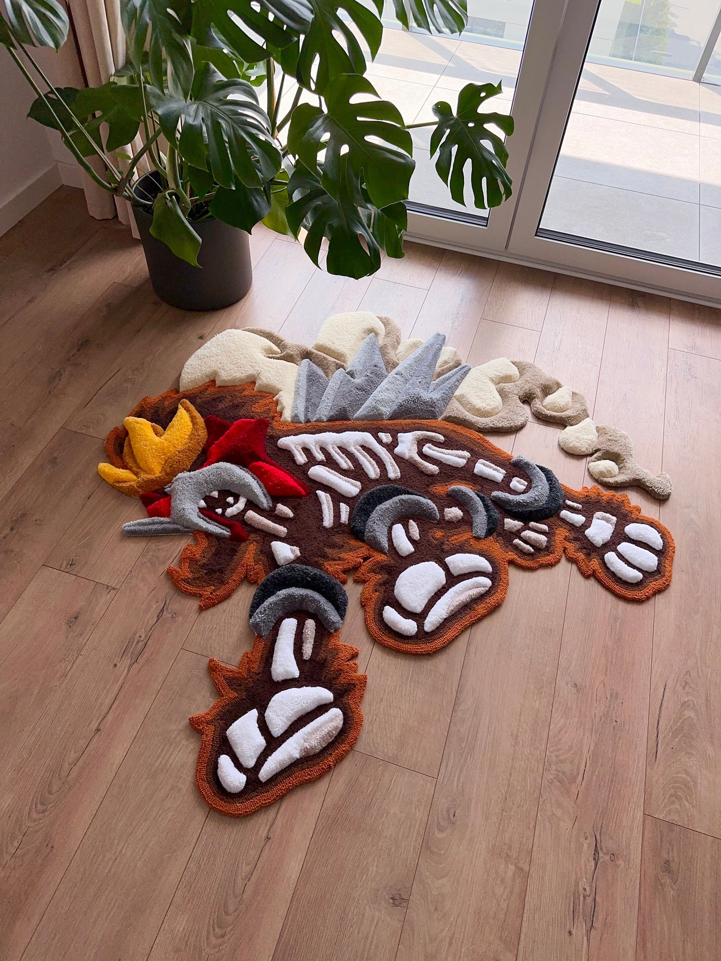 Skeleton tufted rug,3d skull rug, handmade tufted custom rug, living room decor rug, bedroom carpet, area carpet