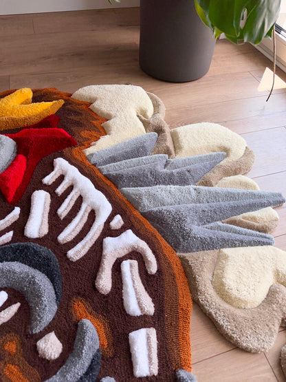 Skeleton tufted rug,3d skull rug, handmade tufted custom rug, living room decor rug, bedroom carpet, area carpet