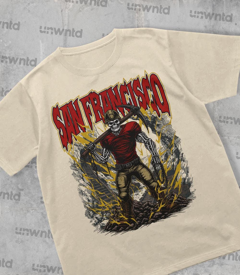 San Francisco Football Shirt - Graphic Tees - Skeleton Shirt - Merch Tee - Gift Shirt - Bootleg Shirt - Vintage - Skeleton Shirt