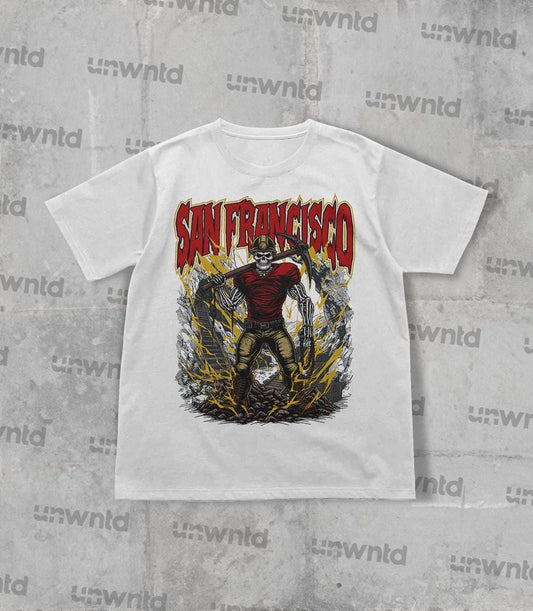 San Francisco Football Shirt - Graphic Tees - Skeleton Shirt - Merch Tee - Gift Shirt - Bootleg Shirt - Vintage - Skeleton Shirt