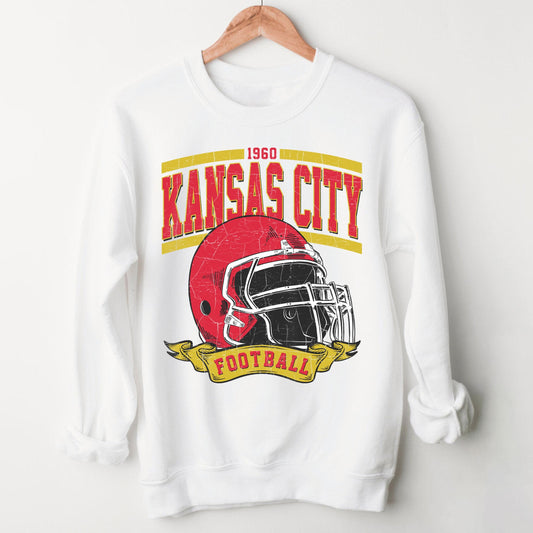Vintage Style Kansas City Football, Kansas City Football Sweatshirt, Game Day Shirt, Kansas City Sweatshirt, Football Fan Gift