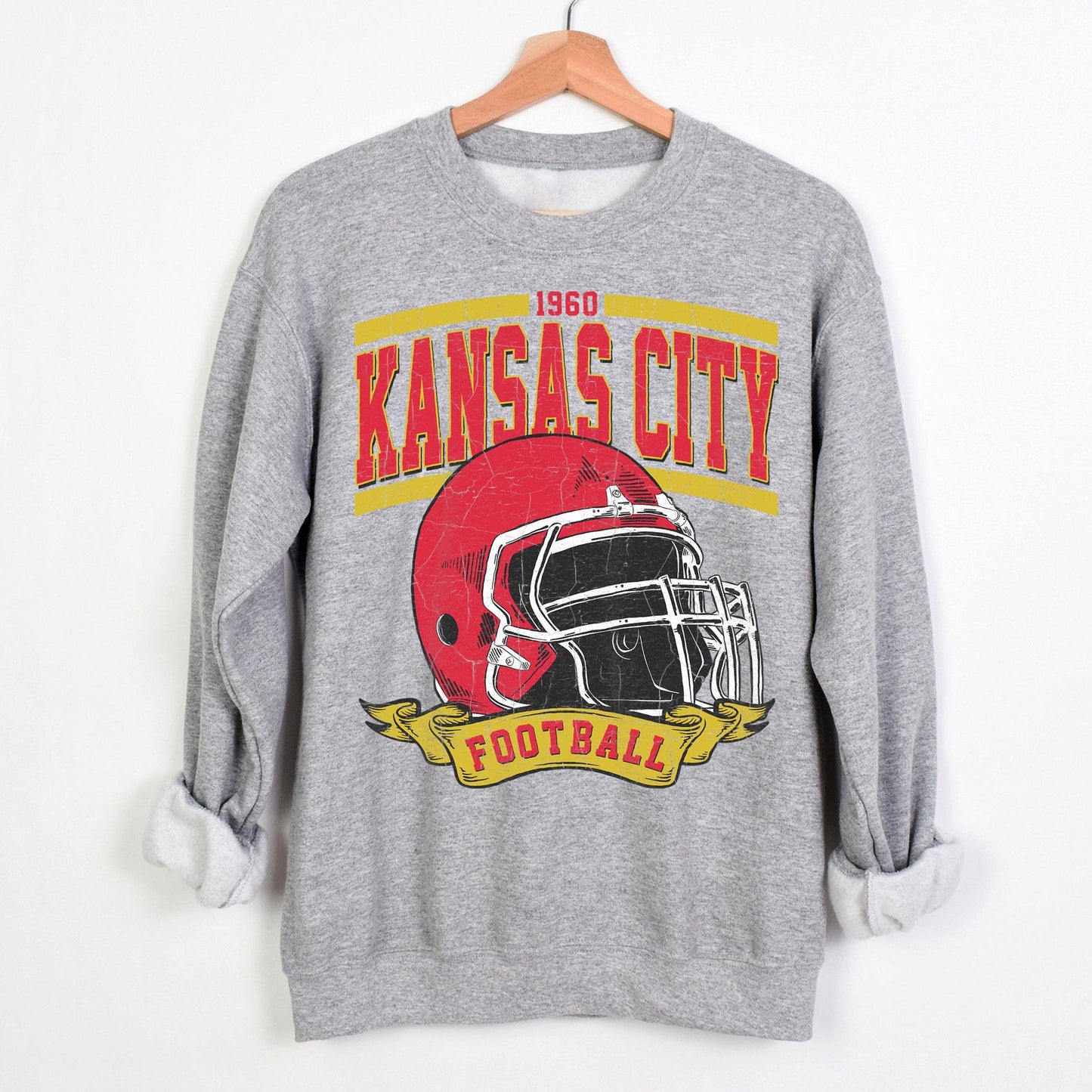 Vintage Style Kansas City Football, Kansas City Football Sweatshirt, Game Day Shirt, Kansas City Sweatshirt, Football Fan Gift