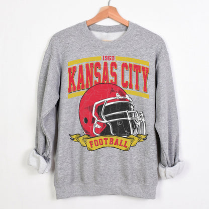 Vintage Style Kansas City Football, Kansas City Football Sweatshirt, Game Day Shirt, Kansas City Sweatshirt, Football Fan Gift
