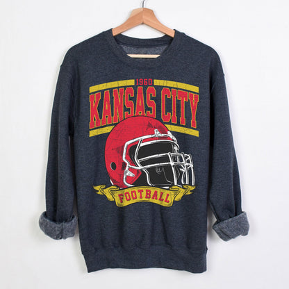 Vintage Style Kansas City Football, Kansas City Football Sweatshirt, Game Day Shirt, Kansas City Sweatshirt, Football Fan Gift
