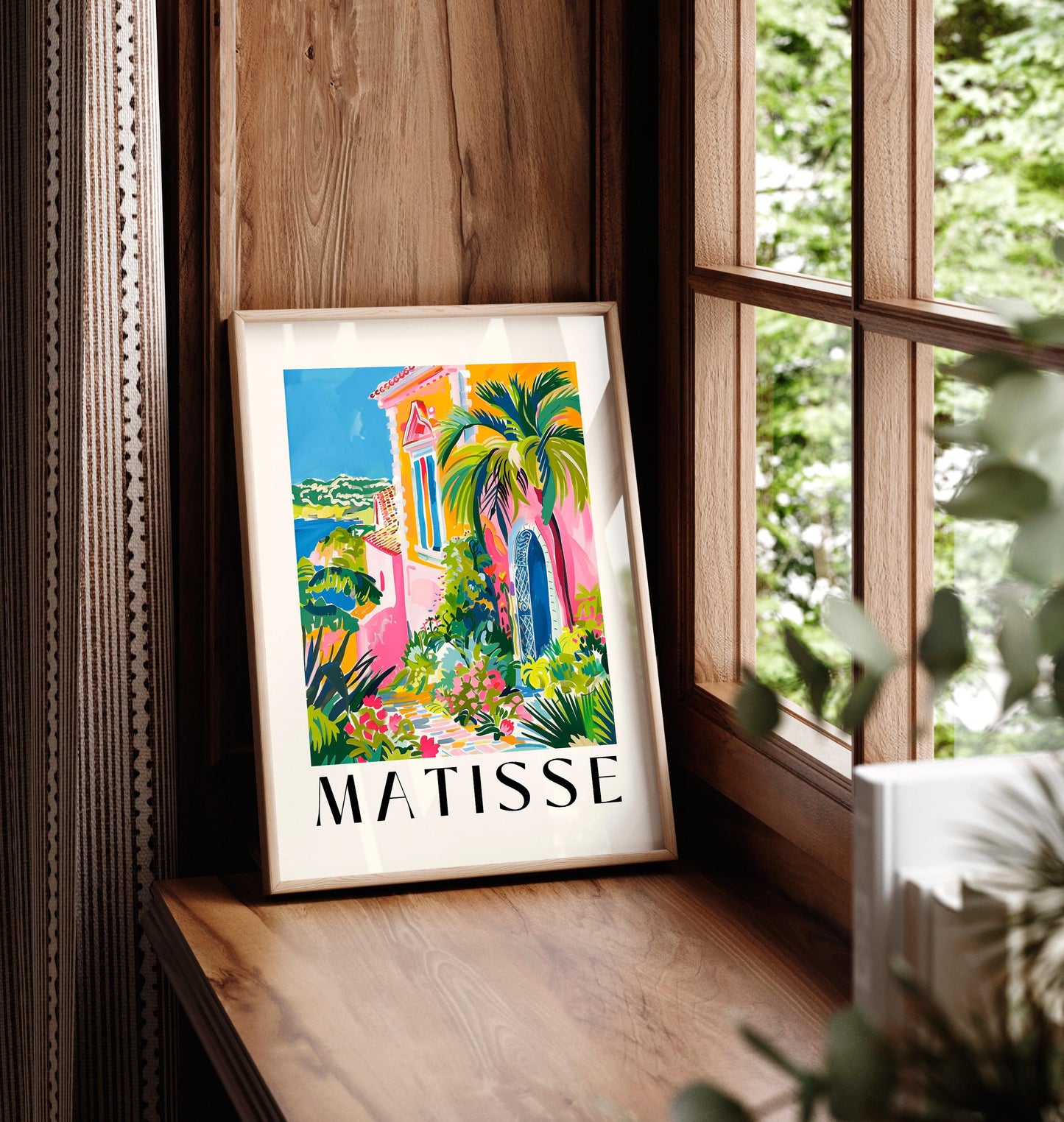Matisse Print: Mediterranean Villa, Pink Beachy Wall Art