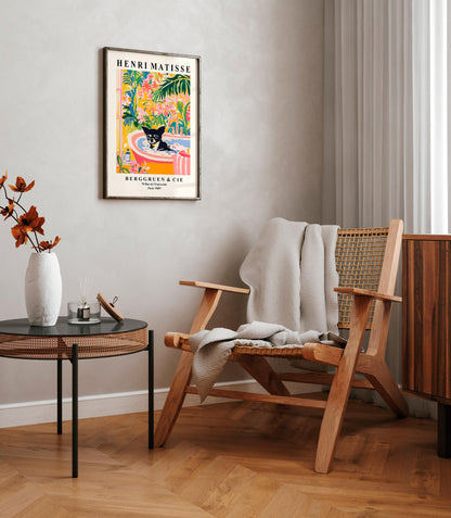 Black Chihuahua Matisse Print: Funny Dog Art for Bathroom Decor