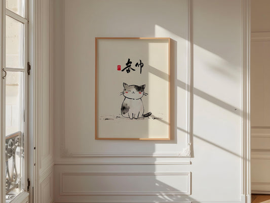 Japanese Cat Poster, Japanese cat art print, Cat Lovers Gift, Japanese VIntage Wall Art, Japanese woodblock print, Animal Wall Art Decor