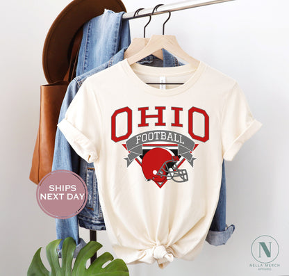 Retro Ohio Football Shirt, Vintage Ohio Football Tee, Columbus Ohio T-Shirt, College Football Shirt