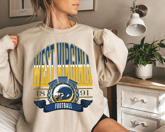 West Virginia Football Sweatshirt, Vintage West Virginia Crewneck, Retro West Virginia , West Virginia Varsity , West Virginia Long Sleeve