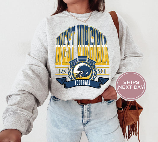 West Virginia Football Sweatshirt, Vintage West Virginia Crewneck, Retro West Virginia , West Virginia Varsity , West Virginia Long Sleeve