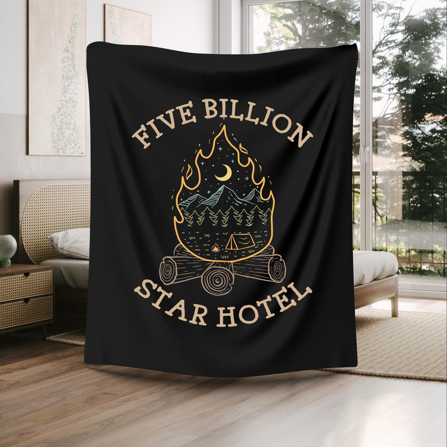 Camping blanket, campfire blanket, camping throw blanket, campfire throw blanket, camping blanket gift, campfire blanket gift