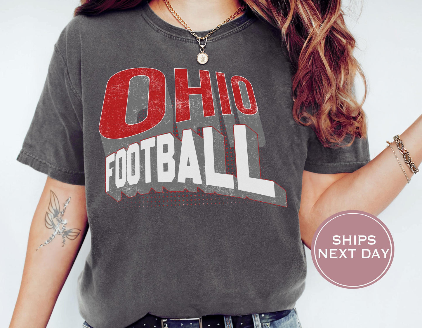 Retro Ohio Football Shirt, Vintage Ohio Football Tee, Columbus Ohio T-Shirt, College Football Shirt