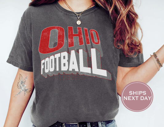 Retro Ohio Football Shirt, Vintage Ohio Football Tee, Columbus Ohio T-Shirt, College Football Shirt