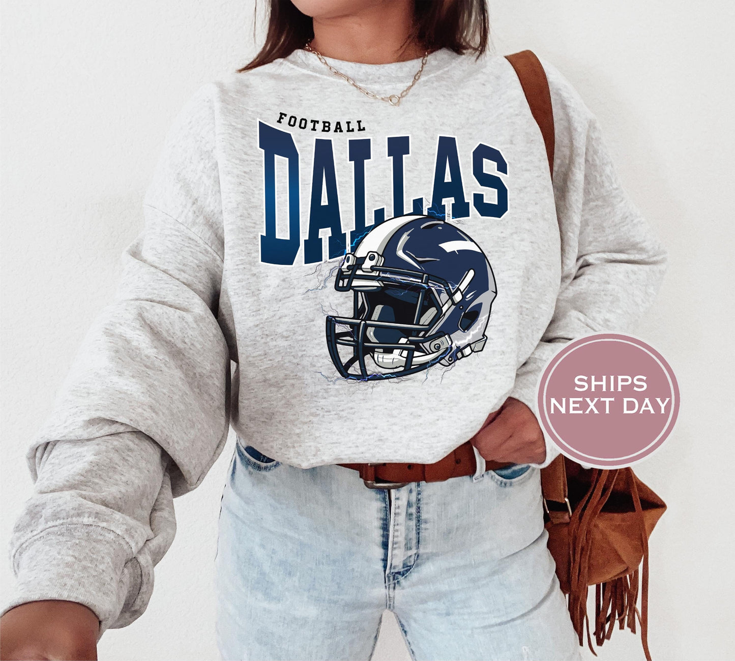 Dallas Football Sweatshirt, Vintage Dallas Crewneck, Retro Dallas Sweatshirt, Dallas Varsity Sweatshirt, Dallas Long Sleeve