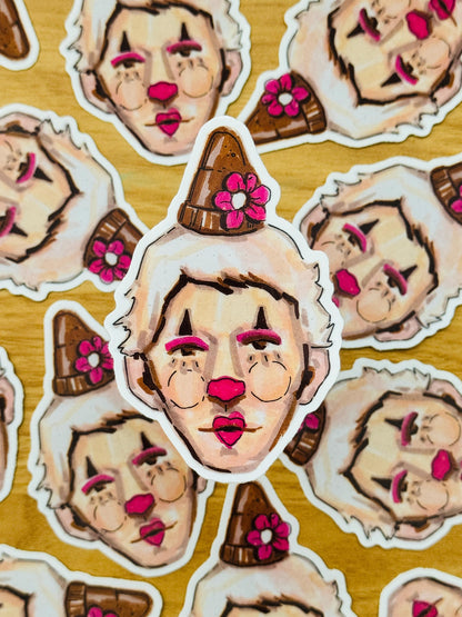 Pretty Clown Artist Decal | Waterproof  Weatherproof | Sticker from Artist Drawings