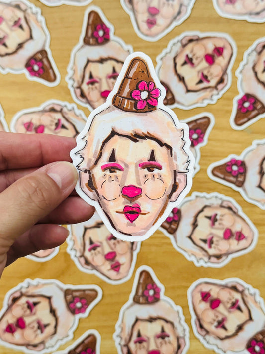 Pretty Clown Artist Decal | Waterproof  Weatherproof | Sticker from Artist Drawings