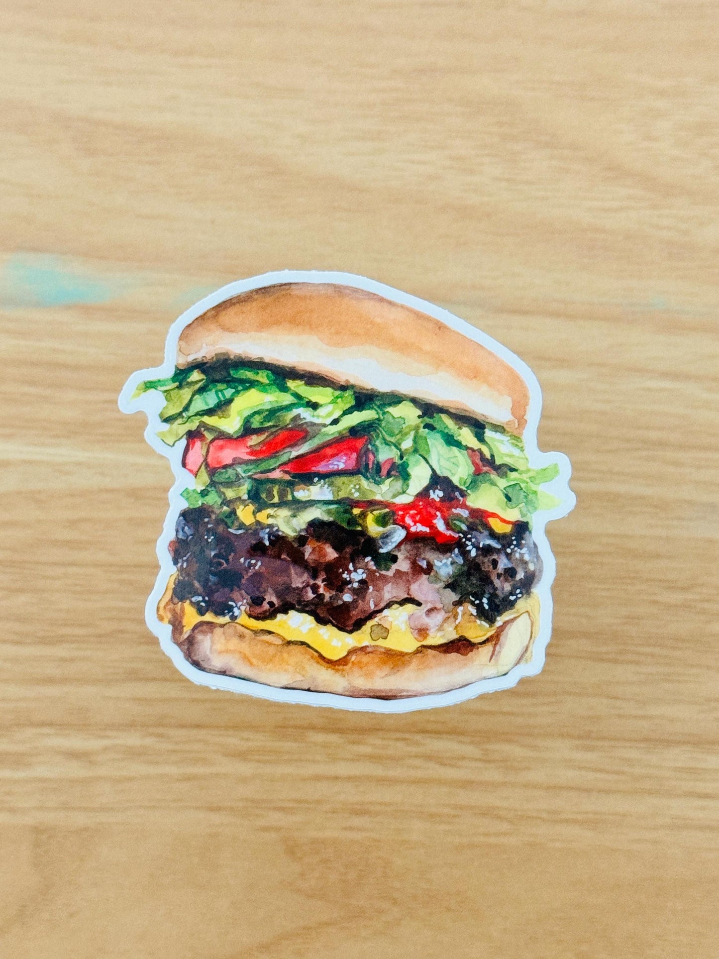 Big Burger Artist Decal | Waterproof  Weatherproof | Foodie Burger lover Stickers
