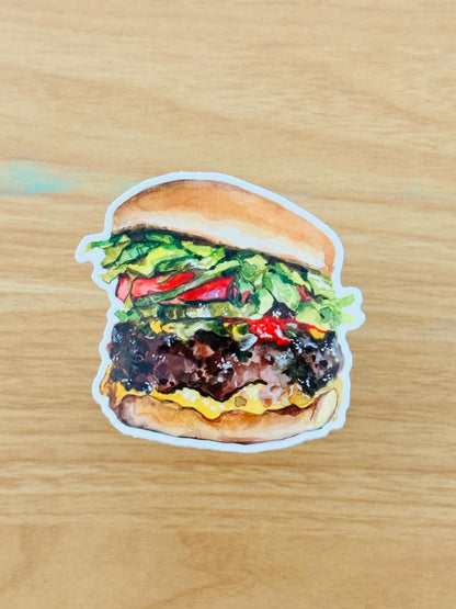 Big Burger Artist Decal | Waterproof  Weatherproof | Foodie Burger lover Stickers