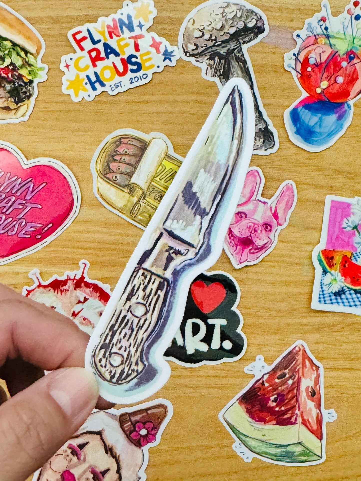 Wood Handled Knife Decal | Waterproof  Weatherproof | Forest Foraging Sticker