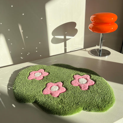 Cute Tufted Keyboard Rug With Flowers and Grass – Lovely Gift Idea for a Sister, Daughter, Girlfriend or Bride