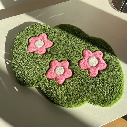 Cute Tufted Keyboard Rug With Flowers and Grass – Lovely Gift Idea for a Sister, Daughter, Girlfriend or Bride