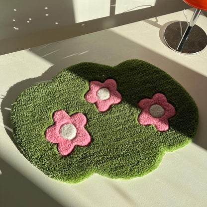 Cute Tufted Keyboard Rug With Flowers and Grass – Lovely Gift Idea for a Sister, Daughter, Girlfriend or Bride