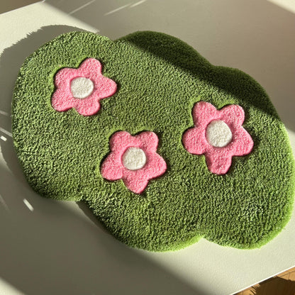Cute Tufted Keyboard Rug With Flowers and Grass – Lovely Gift Idea for a Sister, Daughter, Girlfriend or Bride