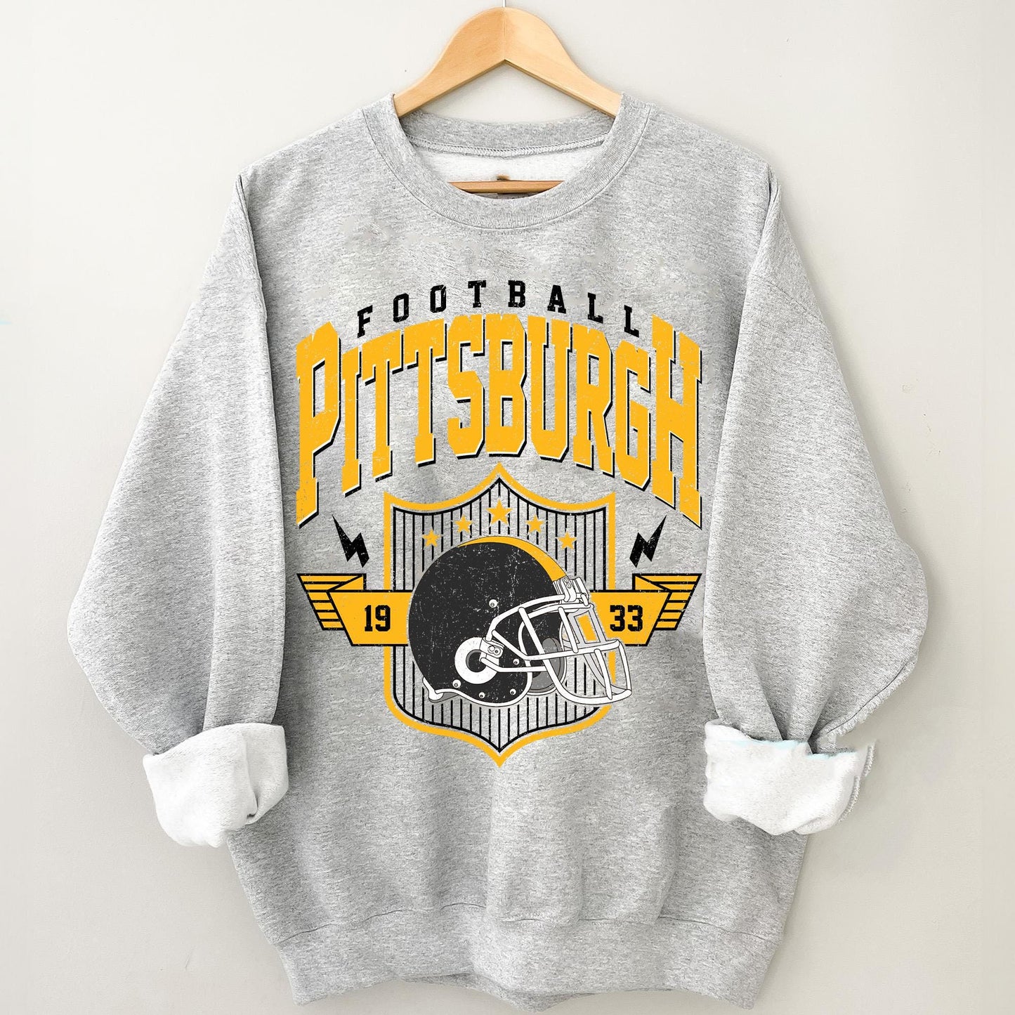 Pittsburgh Shirt Retro Style 90s Vintage Unisex Crewneck, Graphic Tee Gift For Football Fan Sport, Pittsburgh Football Sweatshirt.