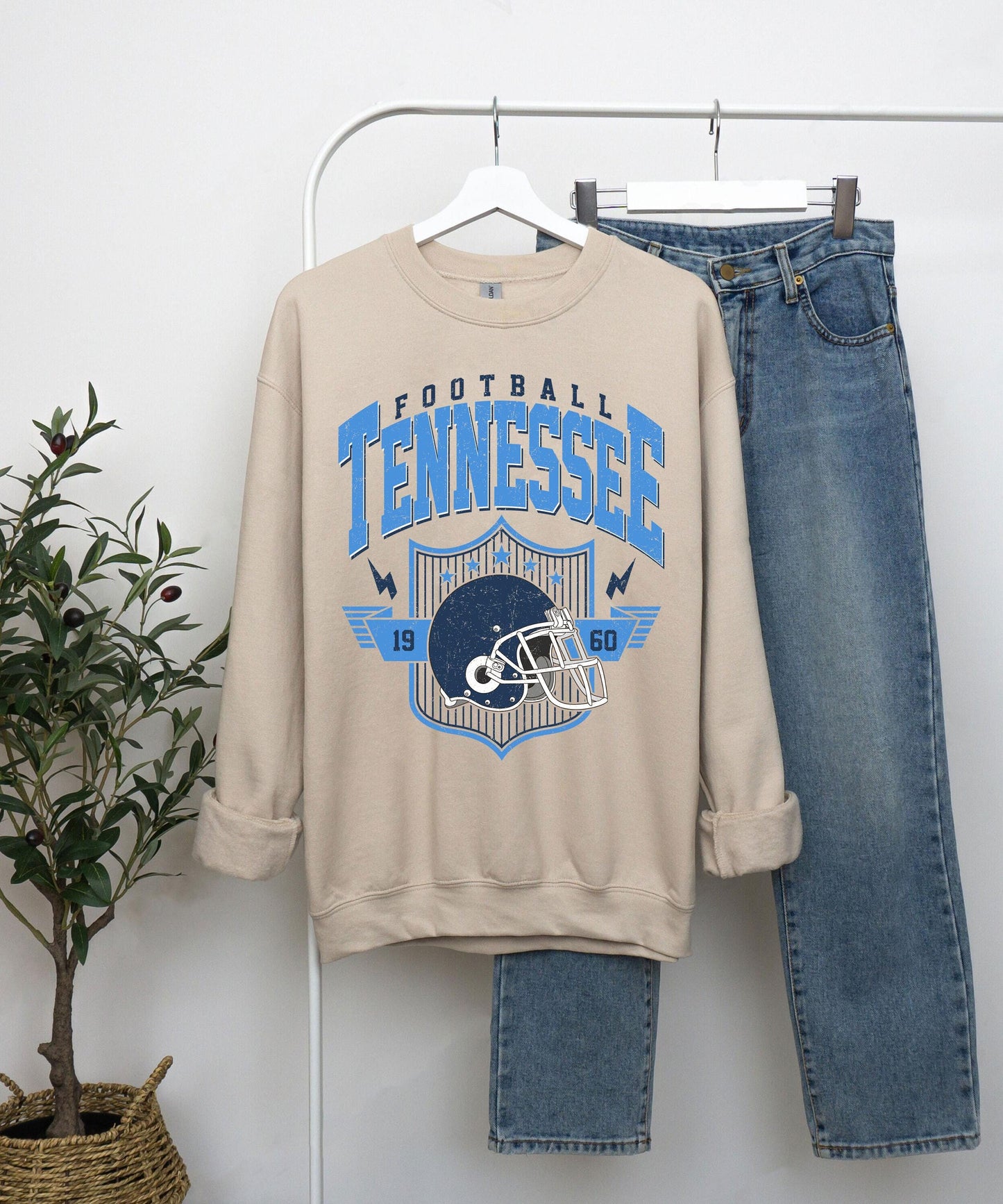 Retro 90s Style Tennessee Football Sweatshirt, Tennessee Team Football Shirt, Tennessee Football, Game Day Shirt, Sunday Tennessee