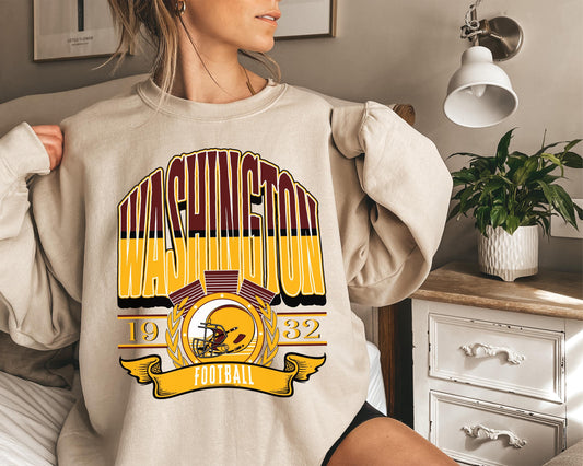 Washington Football Sweatshirt, Vintage Washington Crewneck, Retro Washington Sweatshirt, Washington Varsity Sweatshirt, Washington Football