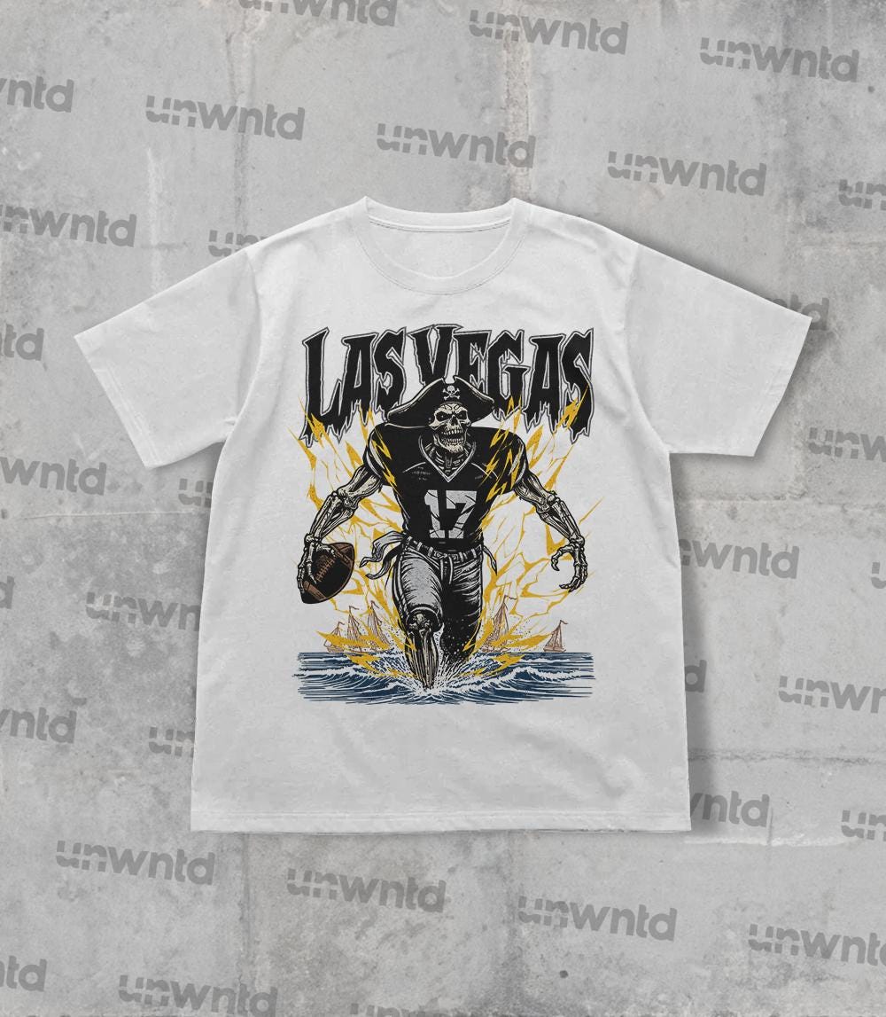 Las Vegas Football Shirt - Graphic Tees - Skeleton Shirt - Merch Tee - Gift Shirt - Bootleg Shirt - Skeleton Football Shirt - Raiders